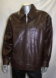 Pelle Pelle BROWN OSTRICH STYLE 100% Genuine Leather Jacket