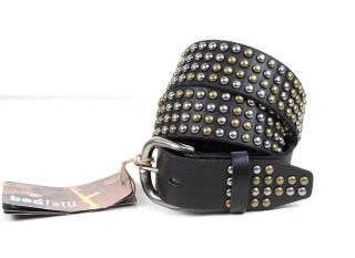 BED Stu unisex COSTELLO black studded leather belt 2210201