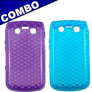 COMBO For the Blackberry Bold 9790 Purple + Blue Gel phone cover case 