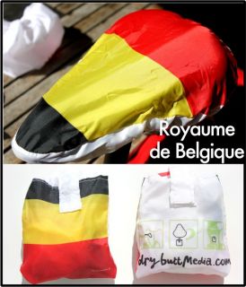 NEW 2012 DryButt waterproof bicycle saddle seat cover Belgium flag 
