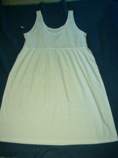 NEW WOMENS FADED GLORY WHITE SLEEVELESS T SHIRT SUN DRESS XL