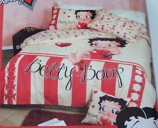 Betty Boop Candy Stripe Queen Bed Quilt Cover Set New