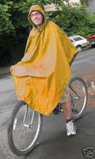 BIKE RAIN PONCHO Yellow Waterproof Bicycle Gear Jacket