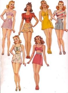 Original 1940s Paper Dolls 12 dolls with clothing