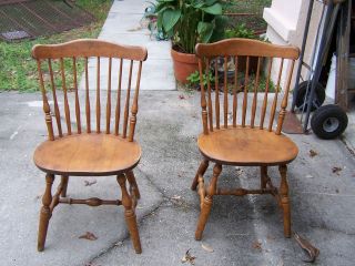 BENT & BROS SOLID WOOD CHAIRS GARDNER MASS 1867 QTY 2