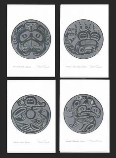 BILL REID 4 Embossed Haida Art Cards SILVER PACKAGE