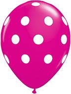 Berry Polka Dot Set of (10) 11 Qualatex Latex Balloons