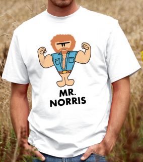 Mr NorrisT shirt   Funny Mr Men Tshirt   Chuck Norris Any Size Tee 