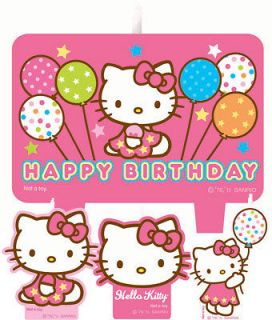 Hello Kitty Birthday Party Molded Birthday Candle Set 4 Ct
