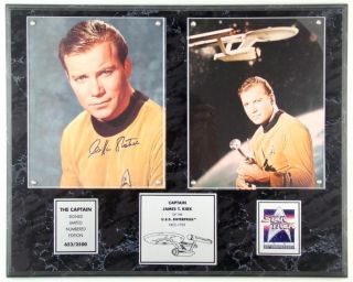 Star Trek  Signed Plaque William Shatner James T Kirk LE Autograph 