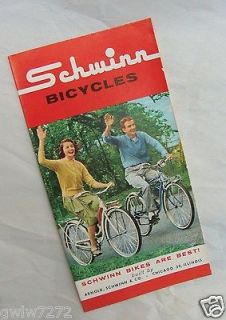 SCHWINN 1962 NOS Bicycle Sales Catalog/Brochu​re 62 Bike Original 