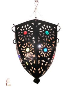 Mediterranean Faux Stained Glass Chandelier (Morocco)