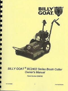 Billy Goat Brush Cutter BC2402 Series Owners Manual
