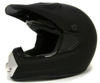 Adult Solid Matte Black MX Motocross Dirt Bike ATV Off Road Helmet~S M 