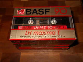   BASF LH Maxima I 90 Cassette Tapes LH M Germany SEALED 80s Vintage
