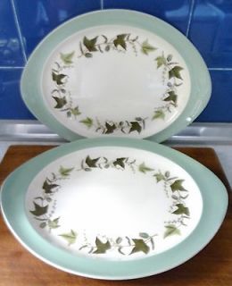Wedgwood of Etruria “Hereford” Ivy Leaf 2 Large Oval Platters 