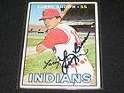 LARRY BROWN SIGNED AUTOGRAPHED 1967 TOPPS CARD INDIANS