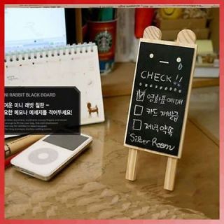 Cute Wooden Bear Mini Blackboard Message Memo Note Board Set