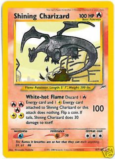 ULTRA RARE NEO DESTINY HOLO pokemon card SHINING CHARIZARD 100HP 107 