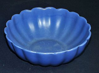 Exceptional 1930s Descanso Matte Blue Catalina Island Pottery Bowl