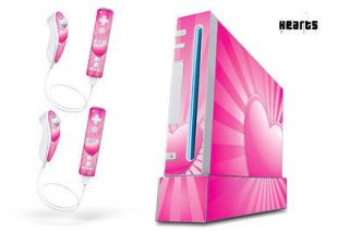   COVER DECAL 4 NINTENDO WII SYSTEM CONSOLE CONTROLLER MOD PINK HEART