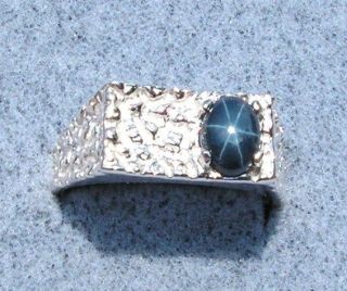 mens natural sapphire ring in Mens Jewelry