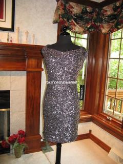 Sherri Hill 1611 Silver Sequined Cocktail Dress