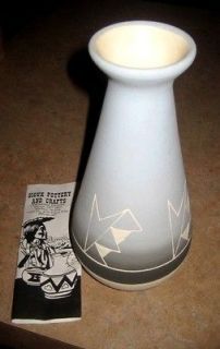 Vintage Sioux Tribe Pottery Vase by Red Elk