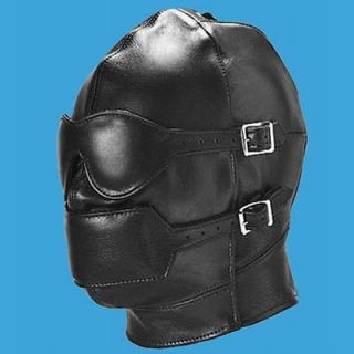 FULL Leather Hood with DETACHABLE Blinder and Mouth