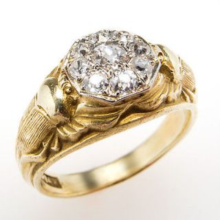   Miner Diamond Flying Beetle Ring Solid 14K Gold Fine Estate Jewelry