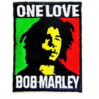 I0205 Bob Marley One Love Badge Sew or Iron On Patch 2.5 Embroidered 