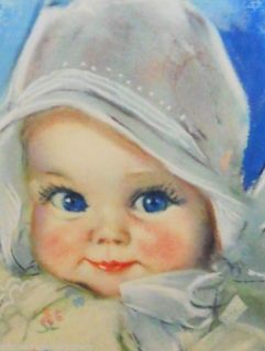 BLUE EYES DRESSED IN WHITE by Maud Fangel c.1940 7 x 9