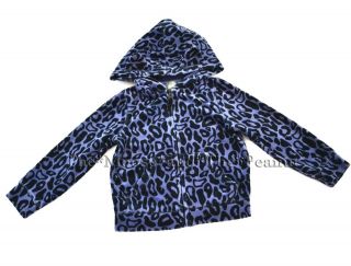 Baby Gap 3 3T BLEECKER Blue Leopard Print Velour Cat Ear Hooded 