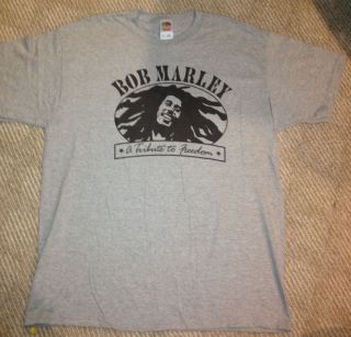 Bob Marley T Shirt A Tribute To Freedom gray X Large