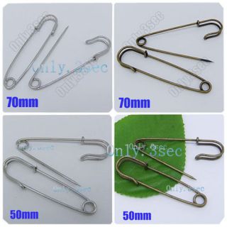 10 pcs Antiqued bronze Silver plated Kilt Safety Pin Brooch clasps DIY 