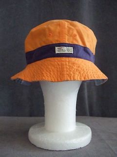   Ralph Lauren Reversable Bucket Hat Plaid blue Orange new extra large