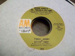 Tommy Bobby Boyce Hart Goodbye Baby Where Angels Go 7 45 Vinyl Record 