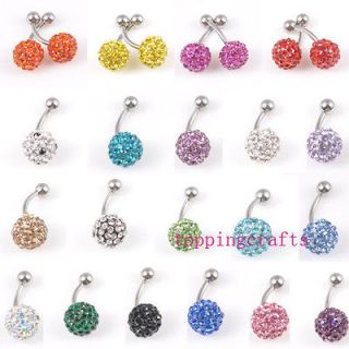   CZ Crystal Disco Ball Navel Belly Button Body Piercing 20colors 0009BZ