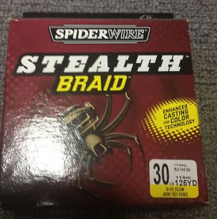 SpiderWire STEALTH BRAID FISHING LINE Strong yellow 30 LB 125 YD HIGH 