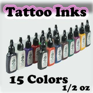   Tattoo Ink Pigment Complete Set 1/2 OZ Ship From NY Tattoo inks