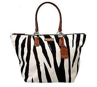 Authentic DOONEY & BOURKE Zebra Print Large Tulip Shopper Tote Handbag 