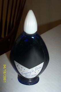   Perfume Bottle, Cobalt Blue Evening in Paris Bourjois New York