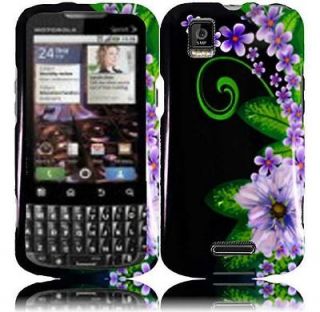 For Boost Mobile Motorola XPRT MB612 Green Flower Skin Snap on Hard 