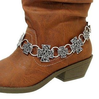   Cross Charm Western Cowgirl Cowboy Boot Jewelry Anklet Charm Strap