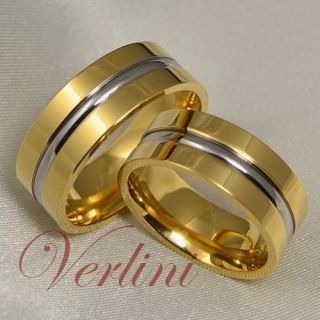 8MM Titanium Wedding Bands 14k Gold Rings Set Bridal Jewelry Silver 