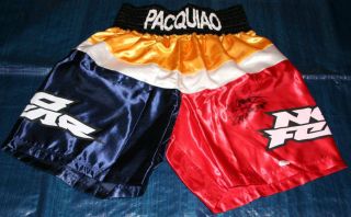 Manny Pacquiao PACMAN Boxing Signed Trunks Shorts PSA/DNA COA