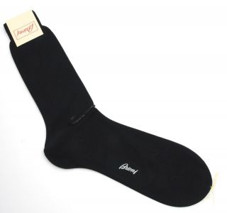 New BRIONI Italy Mens Black Cotton Dress Socks Medium 8 8.5 9 9.5 10 