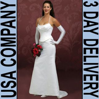 Chloe SEXY Halter Beach Wedding Dress Gown Size 06 White   Brand New
