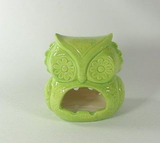 Green Ceramic Owl Ashtray Vintage Design Handmade Retro