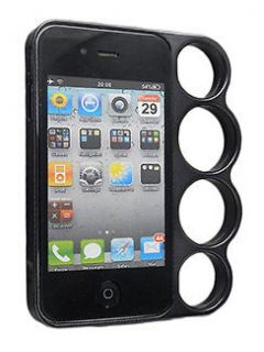 New black brass knuckles hard bumper side rim cover case for iPhone 4 